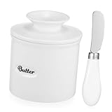 Beurrier en céramique : porcelaine saine - le beurrier avec couvercle de comptoir est en porcelaine, une porcelaine sans éclats et résistante aux éclats, plus résistante que la porcelaine. cela rend notre porte-beurre robuste et sans danger pour le réfrigérateur et le lave-vaisselle.