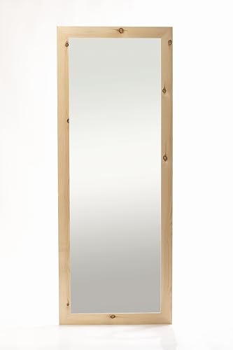 Espejo de Pared 160x60cm - Espejo Cuerpo Entero de Forma Rectangular para recibidor, salón, Comedor o Dormitorio - Marco Elegante de Madera de Pino - Cristal Resistente - Fabricado en España