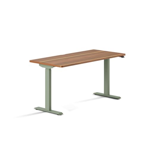 Image of Branch Duo Standing Desk, Adjustable Standing Desk with 20 inch Range | OLED Control Panel, Frameless Design and Compact Size Suitable for Many Spaces, 58 Inches, Walnut Top, Sage Base