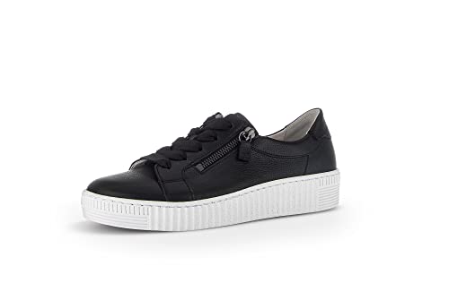 Gabor Damen Low-Top Sneaker, Frauen Halbschuhe,schnürschuhe,schnürer,straßenschuhe,Strassenschuhe,Sportschuhe,schwarz (Ice),38.5 EU / 5.5 UK