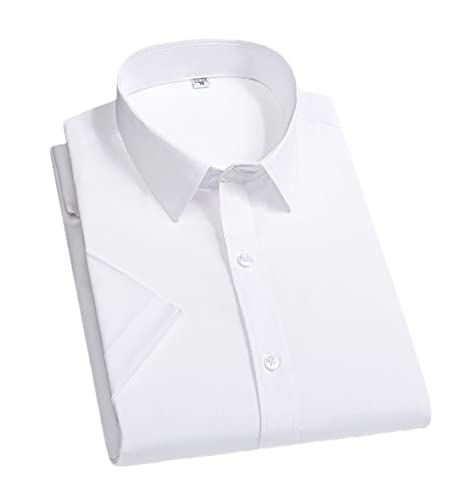 Chemise à manches courtes confortable et formelle pour homme blanc XXL
