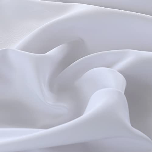 Image of FOLINS&HOME White Rectangle Tablecloth 90 x 132 Inch Waterproof Table Cloth | Wrinkle Free Polyester Table Cloths, Spillproof Heavy Duty and Washable Table Cover for Party, Banquet - Rectangular /Oblong
