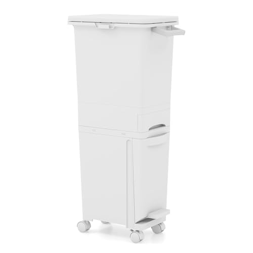 Opiniones y reviews de Bote para Basura Con Ruedas Top 10. 47 FANTASK Cubo de basura 3 en 1 de 32 l con ruedas, para cocina, con contenedor basculante y 2 compartimentos, cajón y pegatinas, con tapa y sistema de separación de residuos para...