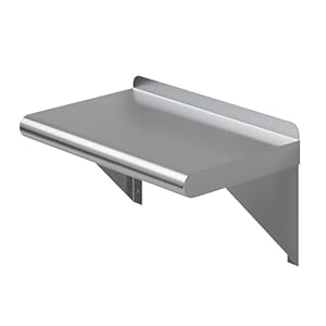 AmGood 10 in. x 16 in. Stainless Steel Wall Shelf | NSF Certified | Appliance & Equipment Metal Shelving | Kitchen, Restaurant, Garage, Laundry, Utility Room