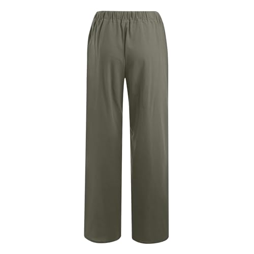 Womens Linen Pants Casual Palazzo Pants Flowy Beach Pants High Waisted Wide Leg Pants Loose Trousers with Pockets4