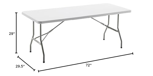 Image of BTEXPERT Set of 5, Event Folding Utility Table 6 Foot 72 inchx 29.5 inch Heavy Duty Portable Indoor Outdoor Picnic Camping Office Home Party Wedding Tailgating White