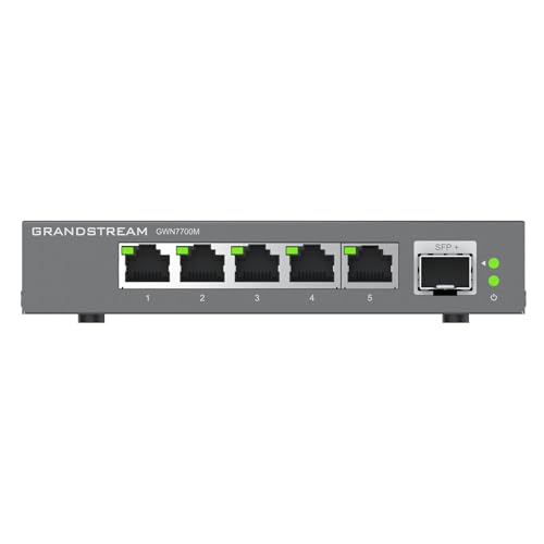 Image of Grandstream GWN7700M | 6-Port Multi-Gigabit Ethernet Unmanaged Network Switch | 2.5G Bandwidth | Plug & Play | Desktop /Wall-Mount | Fanless Metal Design