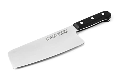 HEISO Hackmesser, Chinesisches Kochmesser mit breiter 17cm Klinge aus rostfreiem Edelstahl - Made in Solingen, Kostenloser Nachschleifservice Cover