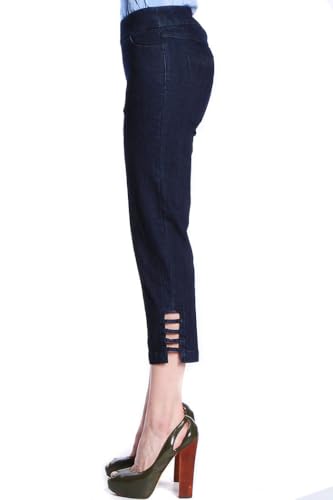 SLIM-SATION Women's Misses Petite Size Pull on Solid Corp with Real Front & Back Pockets & Straps2