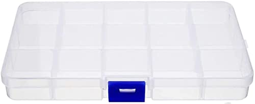 Caja de Almacenamiento de Cuentas de plástico Transparente para Manualidades con Ranuras Transparentes, Organizador de Joyas de plástico Transparent Cover