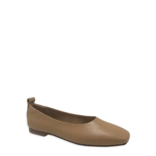 Time and Tru Women's Soft Square Toe Ballet Flats (10, Camel, Numeric_10)