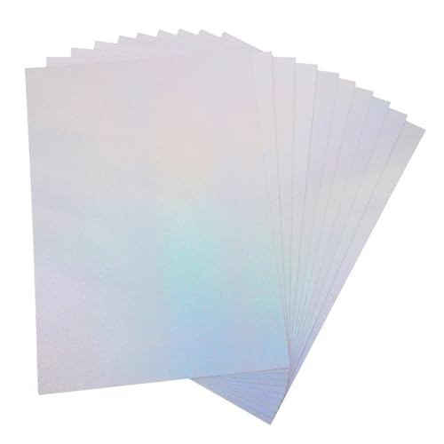 Papier scrapbooking paillettes sans perte : lot 50 feuilles miroir pour bricolage propre