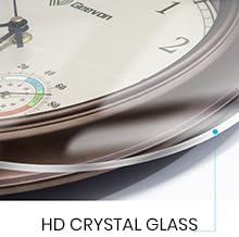 Miniatura 5 de Geevon Relojes de pared retro de 14 pulgadas, funciona con pilas, con higrómetro y termómetro, reloj de pared silencioso sin tictac decorativo de