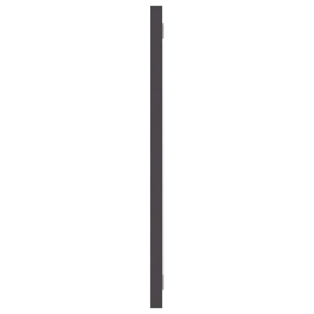 Lustro łazienkowe szare, z materiału drewnopochodnego i akrylu, 100 x 1,5 x 37 cm, wiszące, do łazienki, umywalki, toalety dla gości, zajmuje mało miejsca, do nowoczesnych pomieszczeń