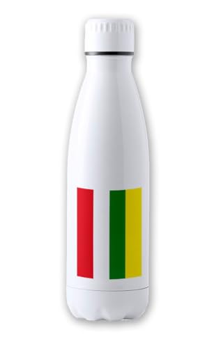 Merchandmanía Bidón Térmico aislante 500 ml acero inoxidable bandera de la rioja españa comunidad autonoma tapon seguridad botella deportivo
