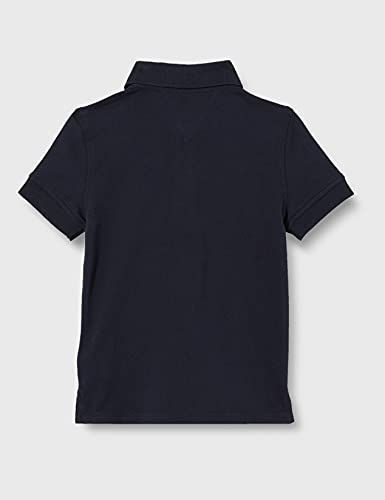 Tommy Hilfiger Niño Polo de Manga Corta de Algodón Orgánico, Azul (Sky Captain), 8 Años