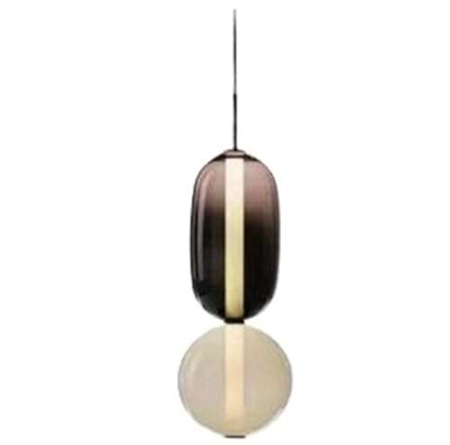 XAZLBIW Lampadario Moderno a Sospensione in Vetro colorato a LED, Elegante lampadario Fai da Te per Bar, ristoranti, cucine e Sale da Pranzo.