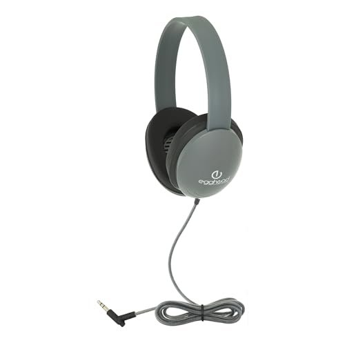 Image of Egghead Heavy-Duty Kids Headphone with Tri-Shield Chew-Resistant Cord, Adjustable Headband, Padded Ear Cushions, and Storage Bag