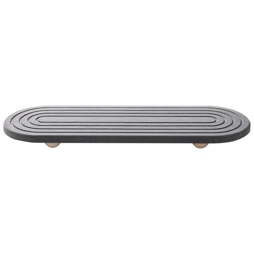 Tressify Bandeja de fregadero gris, 30 x 10 cm, con patas de madera, absorbente de agua, nórdico