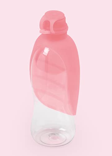 United Pets Leaf - Portable Dog Water Bottle, Made of Soft Silicone, Pink - Image 2
