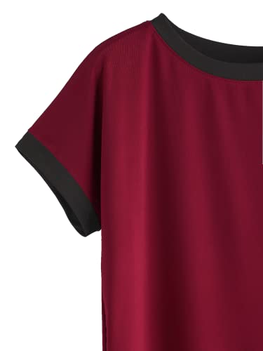 Image of Fabricorn Women's Short Sleeve Up and Down T-Shirt with Black Colour Rib