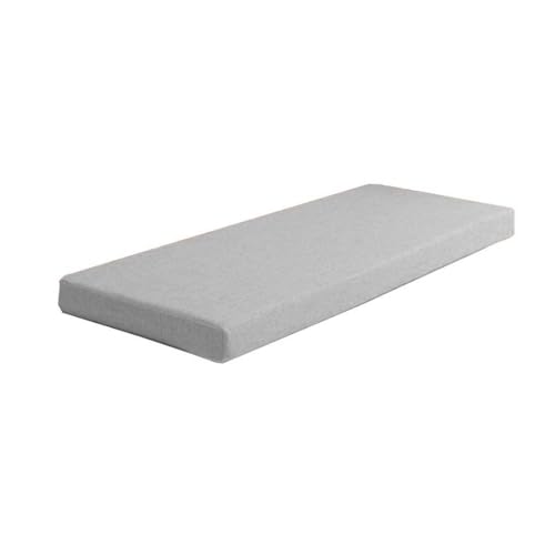Cojín de banco impermeable personalizado para uso en exteriores e interiores, antideslizante, de 2 o 3 plazas, perfecto para jardín, patio, sofá, ventana, asiento (gris claro, 120 x 40 x 5 cm)
