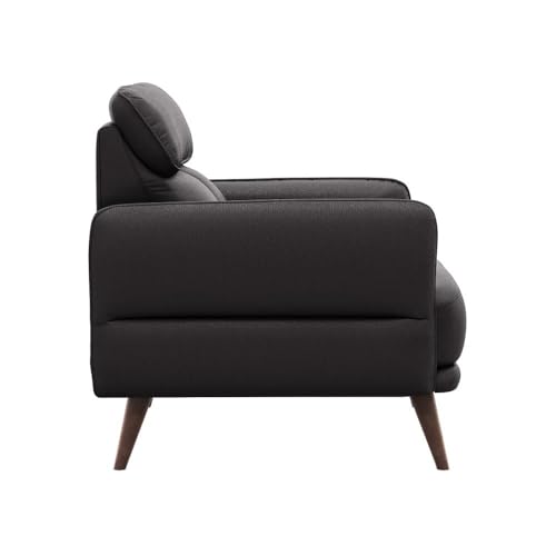Image of Wakefit Sofa Set | 5 Year Warranty | Sofa 1 Seater, 1 Seater Sofa for Living Room, Wooden Sofa Set, Single Seater - Azores(Robin : Black)