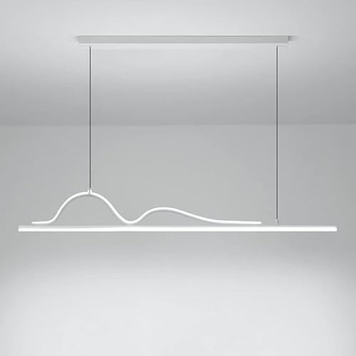 Lustre en métal linéaire LED à éclairage homogène et abat-jour blanc en silicone