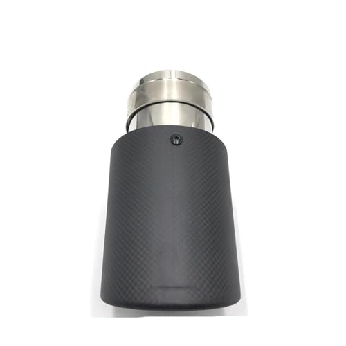 Escape de coche de acero inoxidable y fibra de carbono mate con soldaduras de precisión ID 76mm