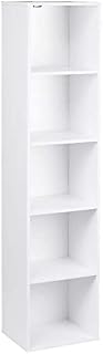 WOLTU Bookcase, White Book Shelf 5 Storage Cubes Unit, Tall Freestanding Bookcases for Living Room,Bedroom