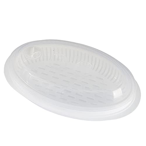 M/E Vapore a microonde per pesce, cottura a vapore, forno a microonde, con coperchio, pesce vegetariano, verdure dim sum, gnocchi di pollo, pollame, pesce