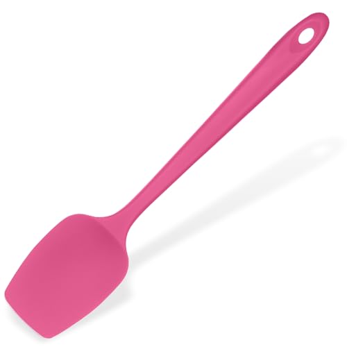 Image of U-Taste Silicone Spoon Spatula, 600F High Temp Spoonula, 11.38 inch, Rosy Pink