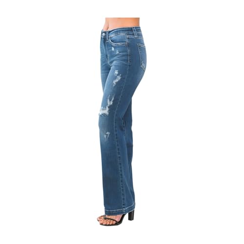 Judy Blue Mid Rise Distressed Bootcut Jeans3