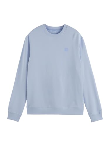 Scotch & Soda Seasonal Core-Regular fit Logo Sweatshirt Maillot de survêtement, Sky Blue, XXL Homme