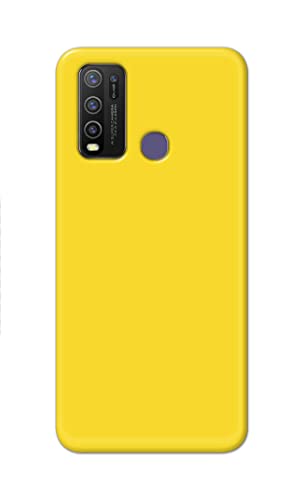 Image of Printed Hard Back Cover Case for Vivo Y50 Back Cover (Plain Yellow) -1803