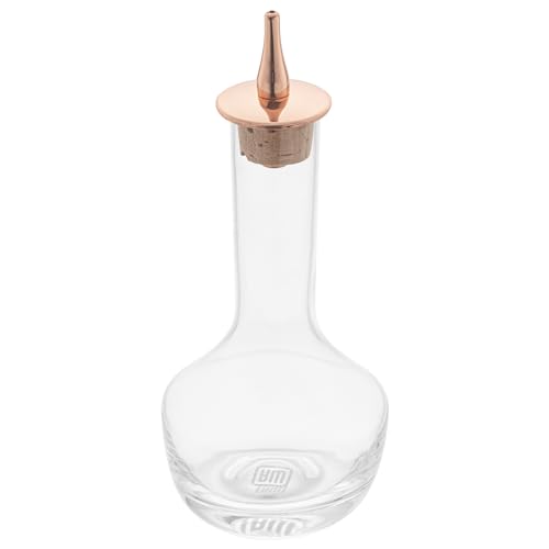 Restaurantware RWG0042CP Bar Lux 3.5 Ounce Bitters Bottle 1 Professional Grade Bitter Glass - With Copper-Plated Dasher Top thumb #1