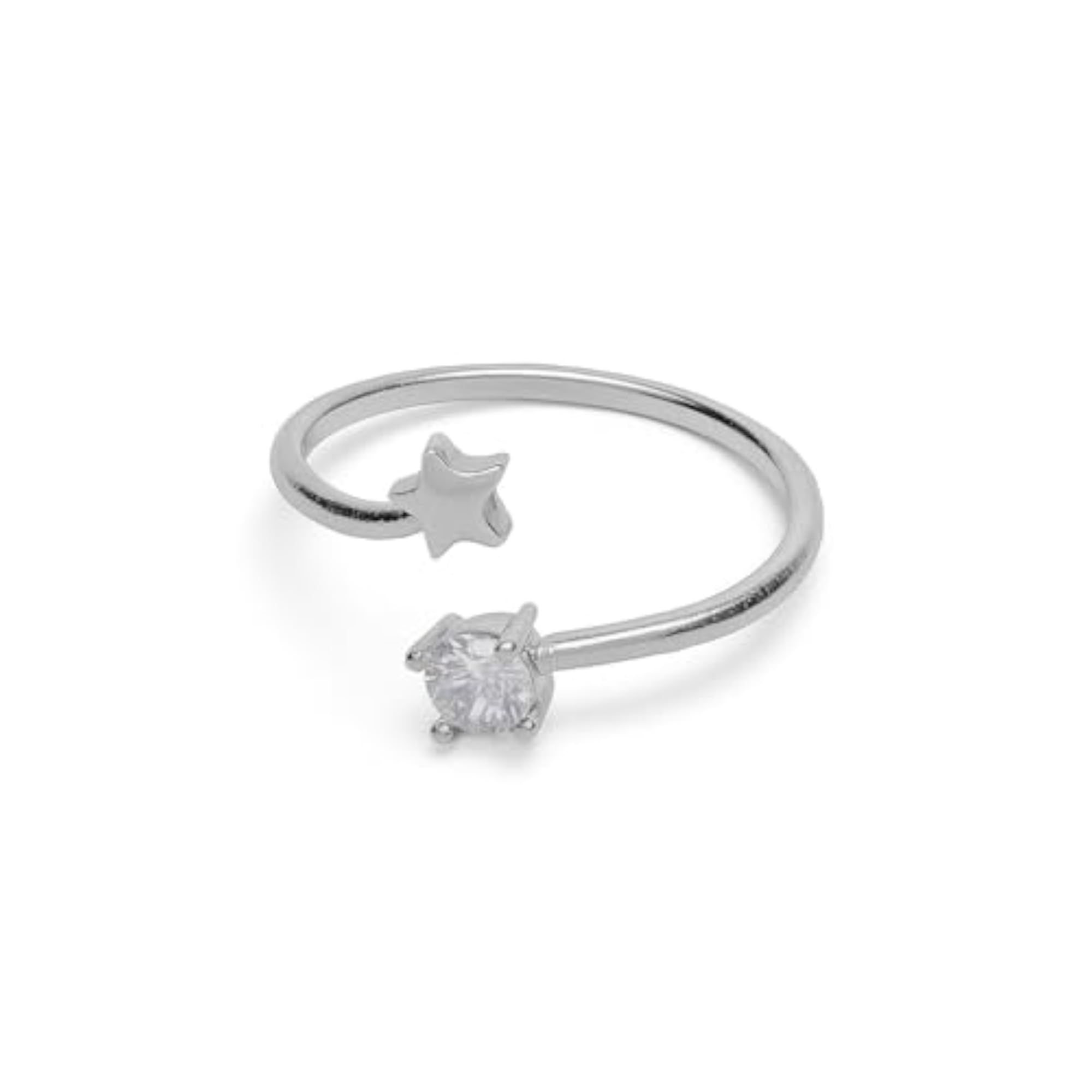 Women's Trendy Rose Gold Finish Star Shape Diamond Ring