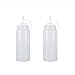 Lot de 2 bouteilles à condiments en plastique avec couvercle à visser - 250 ml - Vides - Rechargeables - Pour sauce, ketchup, barbecue, vinaigrette, liquides