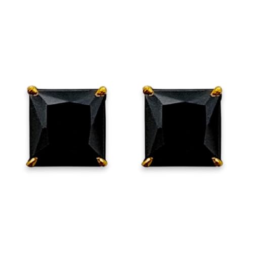 Image of ACCESSHER Gold-Tone Square Contemporary Stud Earrings | Fashion Jewellery, Valentine Gift for Girlfriend | Trendy Earrings for Women and Girls