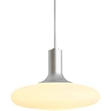 Retro Round Aluminum Pendant Light White Glass Bar Pendant Lamp LED Light Source Hanging Light BedsideStyle 2