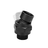 NearMoon Shower Head Swivel Ball Adapter - Solid Brass Shower Connector Ball Joint Adjustable Universal Shower Arm Extension Component (Matte Black)