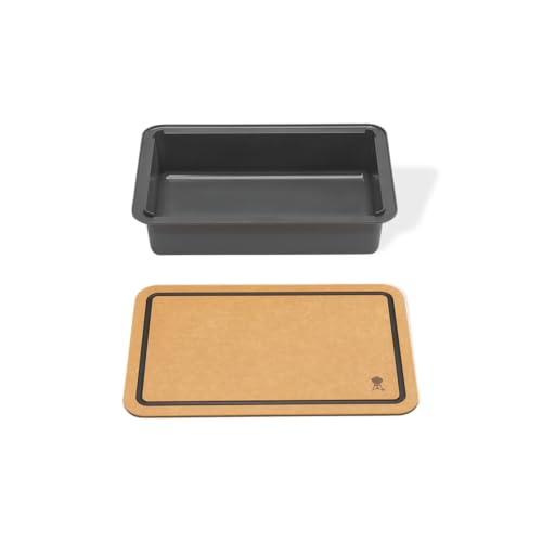 Weber Works Cutting Board & Basin FoodSafe Grill Prep Station for Marinating Storing & Transporting Food with DualSided Cutting Board Lid Grill Accessory