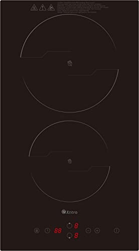 Ekatro 3000 W Double plaque de cuisson infrarouge réglable 9 niveaux 165 mm + 200 mm Surface de chauffage 99 min Minuteur Sécurité enfant Double plaque céramique