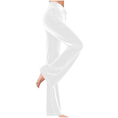 Velvet Pants for Women High Waisted Drawstring Wide Leg Stretch Elastic Waist Pull On Slacks Velour Palazzo Pants2