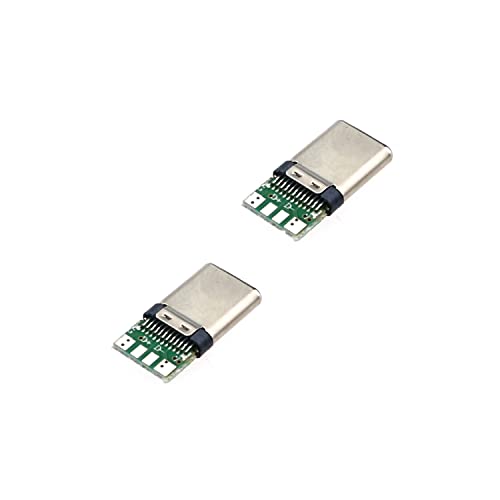 20 Piezas Conector USB 3.1 Tipo C Macho con PCB 24 Pines miniatura 2