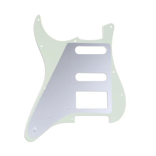Musiclily Pro 11-Hole Modern Style Strat HSS Pickguard for American Stratocaster Guitar 3Ply Mint Green - Image 3