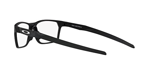Image of Oakley Mens Ox8174f Hex Jector Low Bridge Fit Rectangular Prescription Eyewear Frames, High Resolution Satin Black /Demo Lens, 54 mm