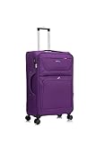 Aerostar Large 29” Lightweight Softshell Expandable Suitcase, Integrated Combination Lock, 4 Wheels Check in Luggage for 23kg (Purple Haze, 112 litres)