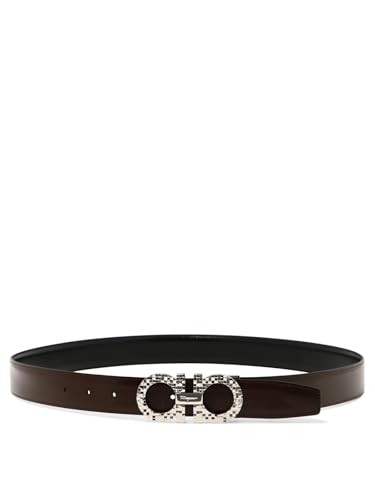 Salvatore Ferragamo Men’s Gancini Reversible Leather Belt – Gold Engraved Buckle, Italian Calfskin (Width 3.5 cm) (100) - Image 2