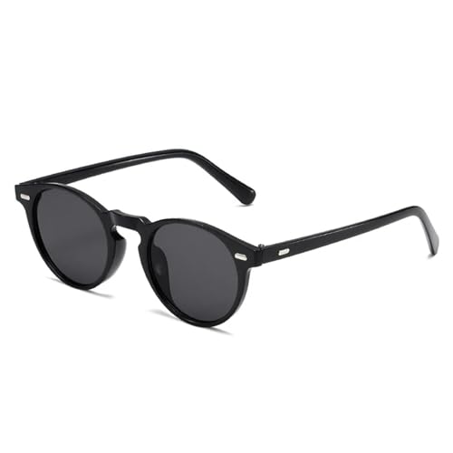 Lunettes de soleil rondes vintage contre l'éblouissement avec style punk rivets